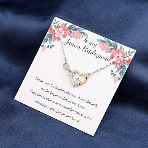 FOTAP para minha dama de honra júnior presente de casamento Infinity Heart Jewelry Damas de dama de honra Presentes de flor Fora do presente da dama de honra