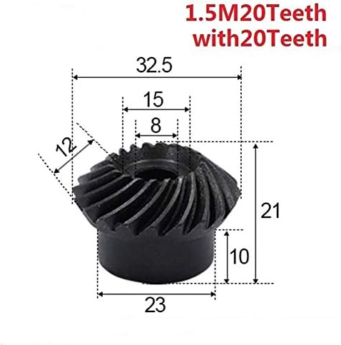 XMeifeits Industrial Gear 2pcs 1: 1 engrenagem chanfrada 1.5 módulo 20 dentes+20 dentes Hole interno 8mm 90