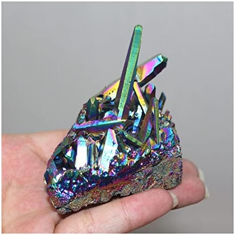 1pc cluster de cristal natural bonito arco-íris eletroplicando colorido quartzo pedras aquário decoração de decoração