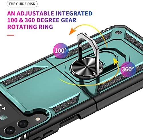 Projeto Tiuyao para Samsung Galaxy Z Flip 4 Case, caixa militar à prova de choque militar com anel magnético rotativo de 360 ​​° Caixa robusta de serviço pesado para Samsung Galaxy Z Flip 4