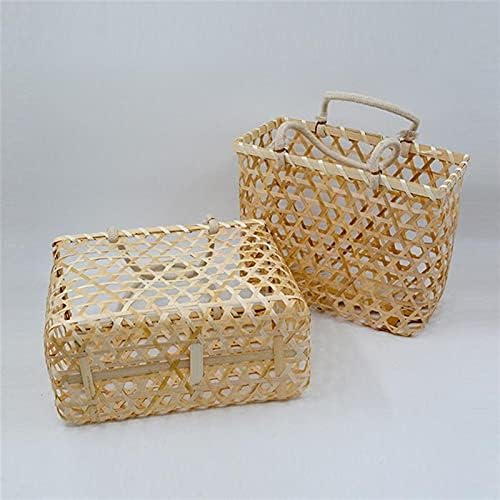 Xiaosaku cesto de armazenamento 1pc Creative Bamboo tecida Armazenamento cesto de cesto de cesta