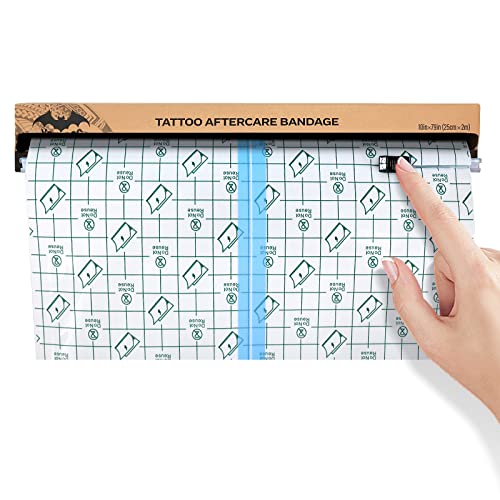 Tattoo Aftercare Bandage, Tattoo Wrap Roll com corte deslizante de 10''x2.2 jardas, tatuagem suprimentos