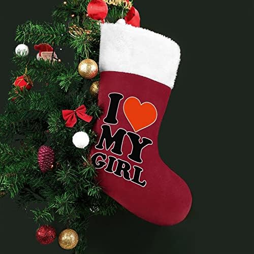 Eu amo minha garota meias de Natal de Natal