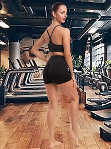 Shorts de ioga de cintura alta para mulheres ruched booty butt levantando exercícios de fitness executando