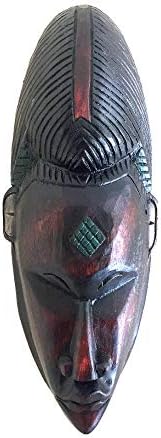 Oma máscara africana decoração de casa de madeira artesanal arte de parede africana para paz e sorte decoração