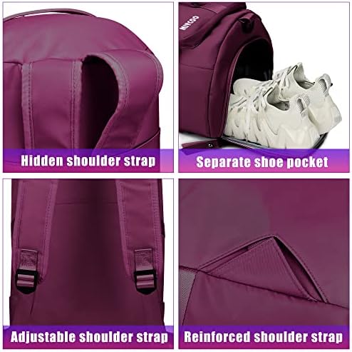 Bolsa de ginástica para mulheres - esportes mochila mochila de viagem para a noite para a noite com sapatos compartimento