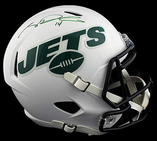 Sam Darnold autografou/assinado New York Jets Speed ​​Speed ​​Size Tamanho Branco Matte NFL Capacete
