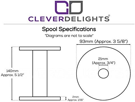 CleverDelights Spools de plástico - 5 1/2 x 3 5/8 - Branco - 10 pacote