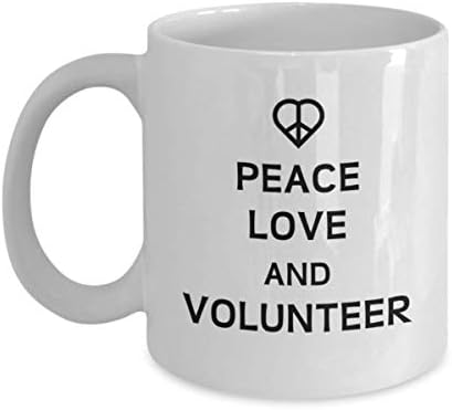 Paz amor e chá voluntário caneca voluntária de colegas de trabalho presente hobby hobby Travel Cup Presente