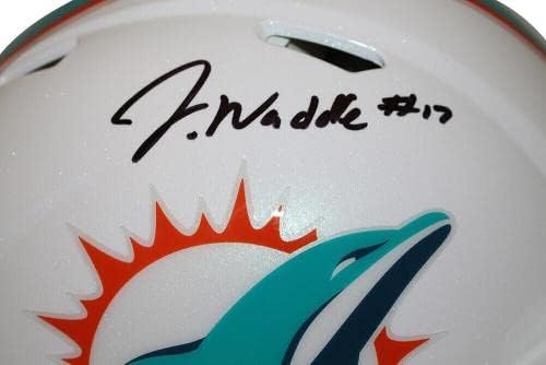 Jaylen Waddle autografou Miami Dolphins Authentic Speed ​​Helmet Fan 38226 - Capacetes NFL autografados