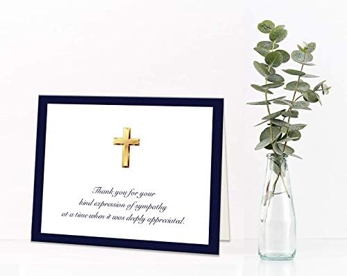 Impressões Religiosos 50 cartões de reconhecimento de simpatia cruzada, fronteira da Marinha, notas de agradecimento