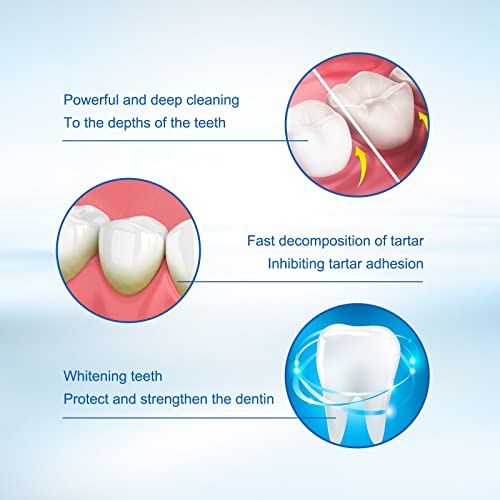 Dentes iluminando a placa e manchas para o mau hálito Cuidado com a limpeza de dentes Cuidados