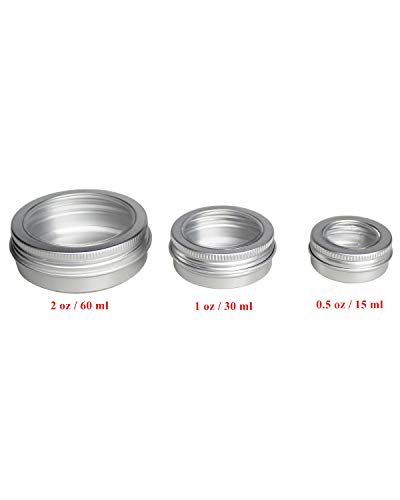 Ljy 48 peças latas de metal redonda latas de alumínio vazias latas de armazenamento tampas de parafuso com