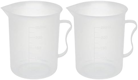 Aexit 2pcs Ferramentas de medição redonda e escalas 250 ml de medição de plástico copo w copo de copo de copo