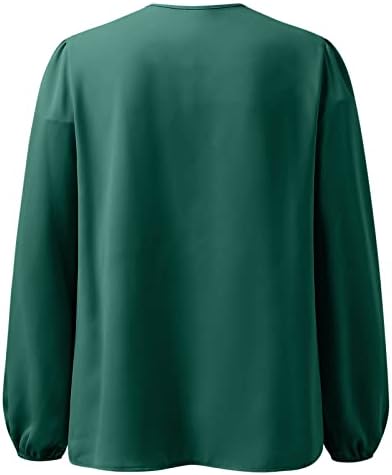 Mulher moda casual cor sólida v pescoço botão de manga comprida camisa de renda de top