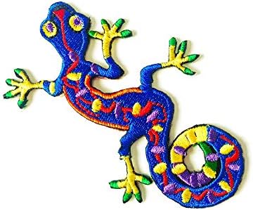 TH SALAMAnder Gecko Lizard Blue Logo Bordado costurar em ferro em remendo para mochilas Jeans Roupas etc.