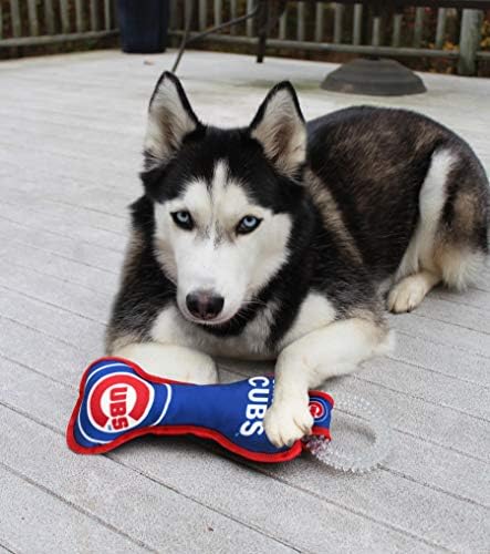 Animais de estimação MLB Chicago Cubs Melhor brinquedo para cães de dentes de dentes de borracha,