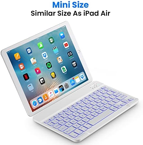 Teclado Bluetooth Ultra Slim sem fio - 7 cores iluminada o teclado recarregável universal compatível com iPad