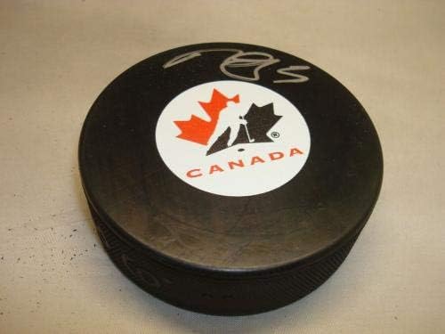 Mark Giordano assinou a equipe Canadá Hóquei Puck autografado 1A - Pucks autografados da NHL