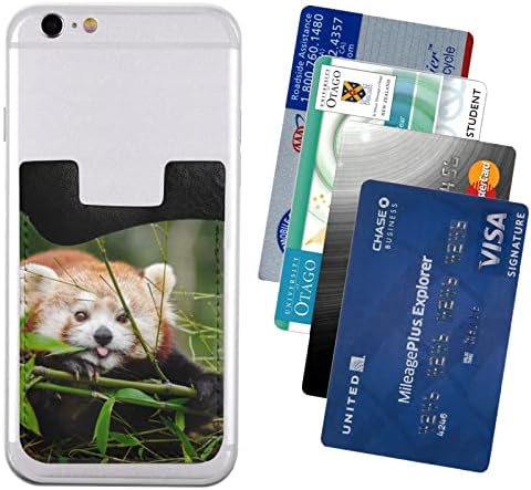 Titular de cartão de capa de telefone cinza pinguim, capa de cartão de crédito de couro auto-adesivo