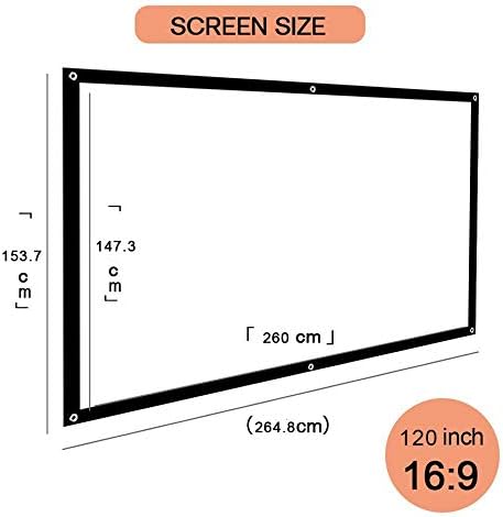 Llamn 120 polegadas 16: 9 tela para projetor portátil Tela de projeção dobrável Tela de projeção