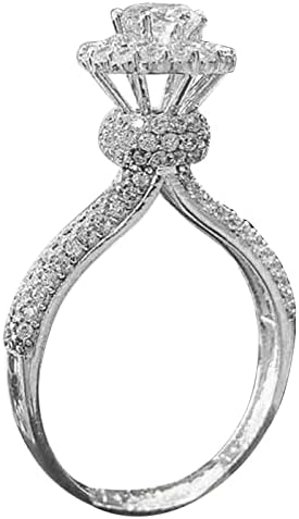 Yistu Women's Wedding Rings Wedding Cut Jewelry Luxury White Stone Ring Presente Anéis de noivado feitos