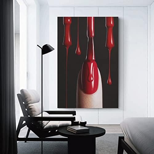 Posters moda moda de salão de beleza Poster vermelho esmalte vermelho pôster de beleza salão de salão de papel