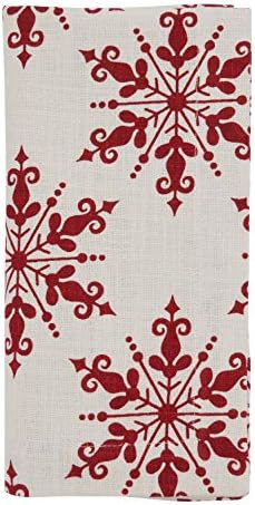 Saro Lifestyle Azra Collection Snowflake Design Table guardanapos, 20 x20, vermelho