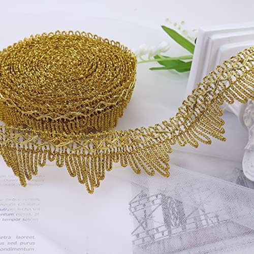 Sewdiytr ouro Gimp metálico Gimp trança Fringe Encavar barragem decorada Riba de renda de bordas decoradas para