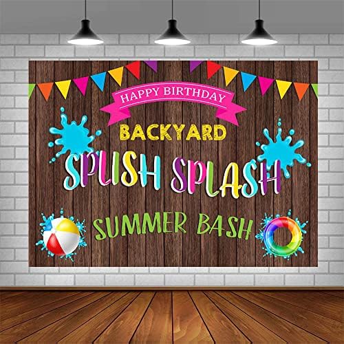 ABLIN 10x7ft Summer Pool Party Faculdade de festa para aniversário Splash Splash Summer Bash Backyard Pool Decorações