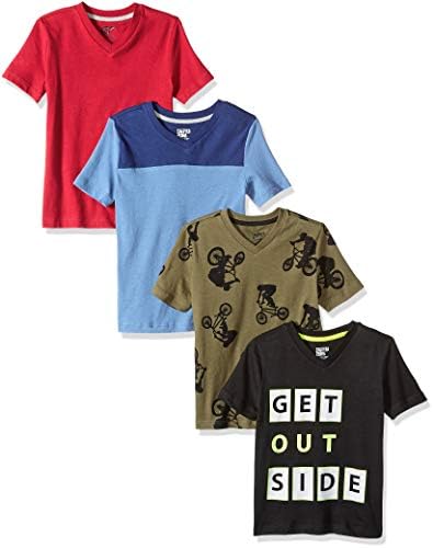 Essentials Boys e Camiseta de Molga curta de manga curta das crianças, Multipacks