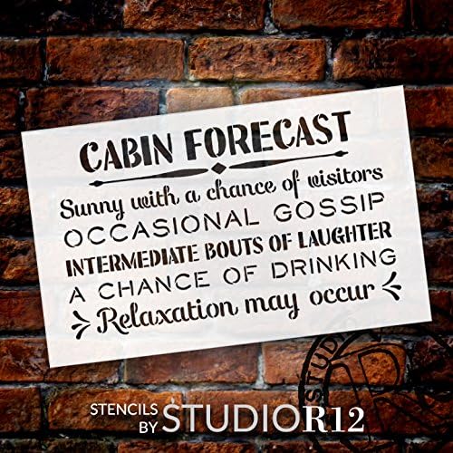 Previsão da cabine - Sunny com uma chance de visitantes estêncil por Studior12 | Modelo Mylar reutilizável