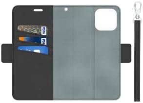 DefendersHield EMF Protection & 5G Anti -radiação iPhone 13 Caso - RFID Bloqueio de Bloqueio EMF escudo destacável Caixa de carteira com pulseira e fechamento magnético
