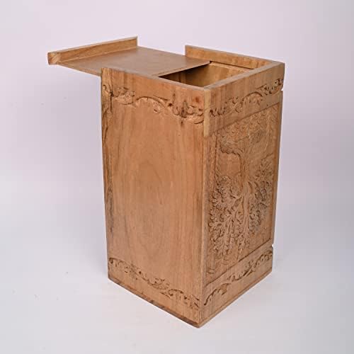 Samhita feita à mão acácia urna de madeira para cinzas humanas - Árvore da vida Urnas de madeira criadas
