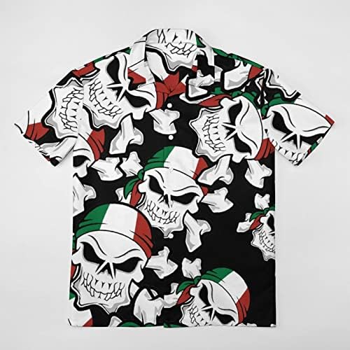 Itália Pirateflag Skull masculino camisa de manga curta Camisetas casuais para baixo para homens camisetas