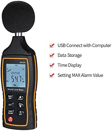 Medidor de nível de som digital Ximulizi, medidor de ruído, testador de medidores de decibéis portátil,