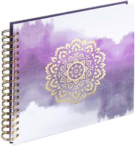 Hama Golden Aquarela Scrapbook Álbum, 50 Páginas Brancas, encaixa 100 fotos em formato 10x15cm, Purple