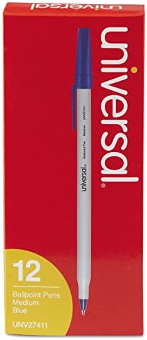 Universal 27411 Economia Ballpo Ball Bust Basend Basey Pen, Blue Ink, Medium, Dozen