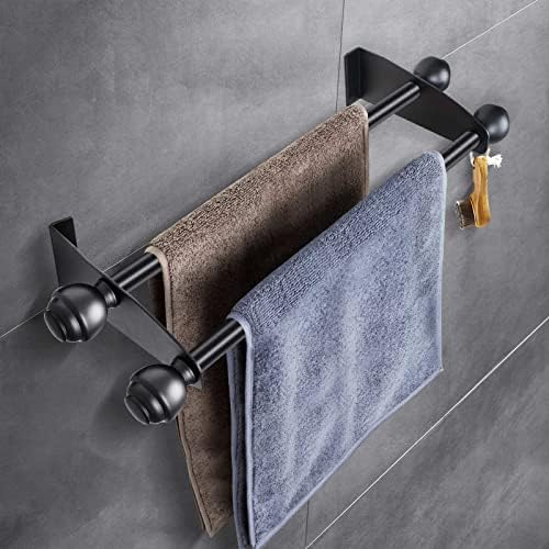 Rack de toalha de toalha de toalha de 15 polegadas tonial de 15 polegadas para banheiro, preto, triturador