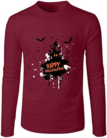 XXBR HALLOWEEN Mens camisetas, homens Happy Halloween assombrado housed house manga longa gráfico engraçado
