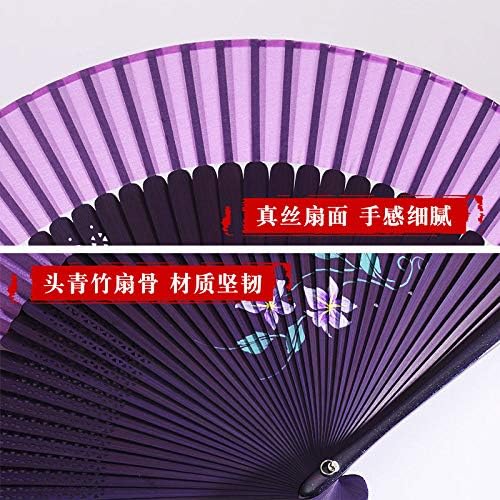 Ventilador dobrável do lyzgf, ventilador de mão dobrável chinês de peixe retrô ventilador de seda de seda com