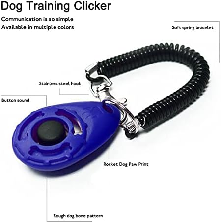 Zkovecen 3 PCs Cachor Clicker Dog Training Clicker I Clique Botão Big Butt com pulseira Ajustável para Pet Dog