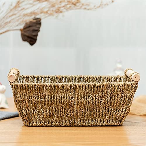 Gretd Wooden Handled Stormaw Storage Basket Picnic Basket Casca de algas marinhas Armazenamento de armazenamento