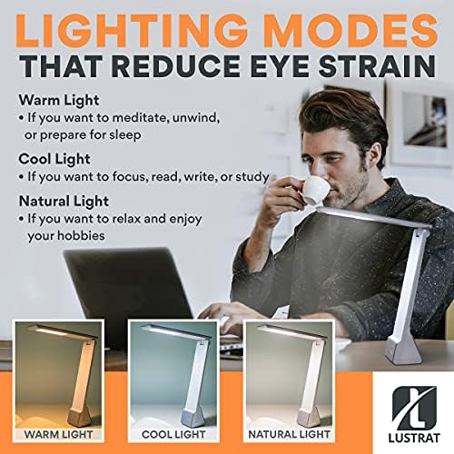 Lâmpada de mesa LED LED - Lâmpada de mesa de escritório minimalista - Lâmpada recarregável com