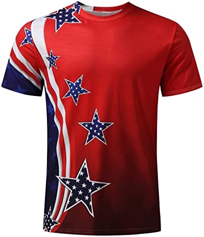 4 de julho camisetas para homens American Flag Patriótico Camisetas EUA Bandeira dos EUA Manga