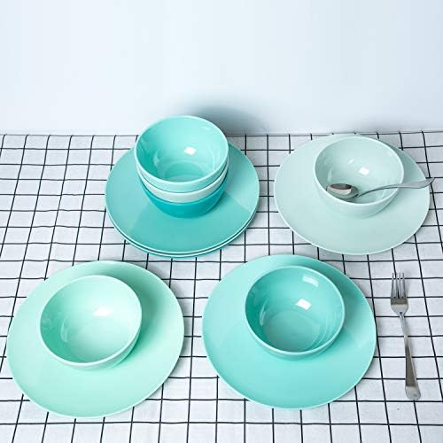 Placas de melamina KX-Ware, pratos de jantar de 10,5 polegadas Conjunto de 6 cores variadas, de lava-louças de melamina BPA grátis