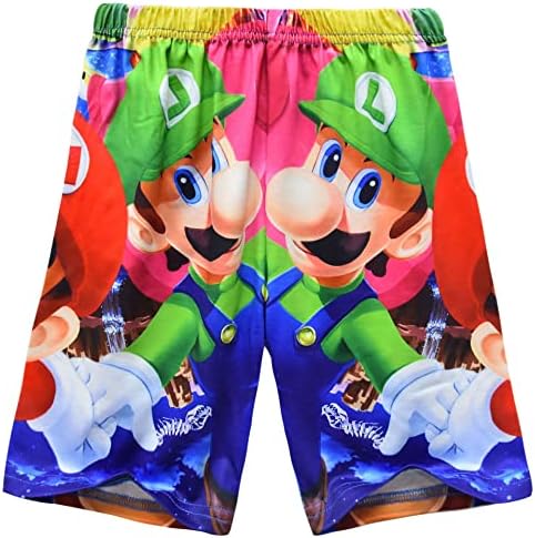 Pijama de meninos Conjunto Super Marios 2pcs Configuração de Top e PJS curta Criança Soft Cool Summer Kids