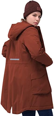 Casaco de inverno feminino de 33.000 pés com casaco de jaqueta esgotada à prova d'água com capuz Jacke