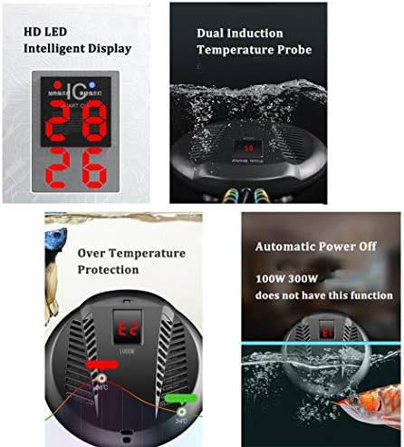 Aquecedor de aquário Yzjj, aquecedores submersíveis de peixe aquário com inteligência ajustável, aquecimento PTC