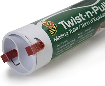 Marca de pato Twist-N-Pull Tamper-Aviide Mailing Tube, 3 x 36 polegadas, branco
